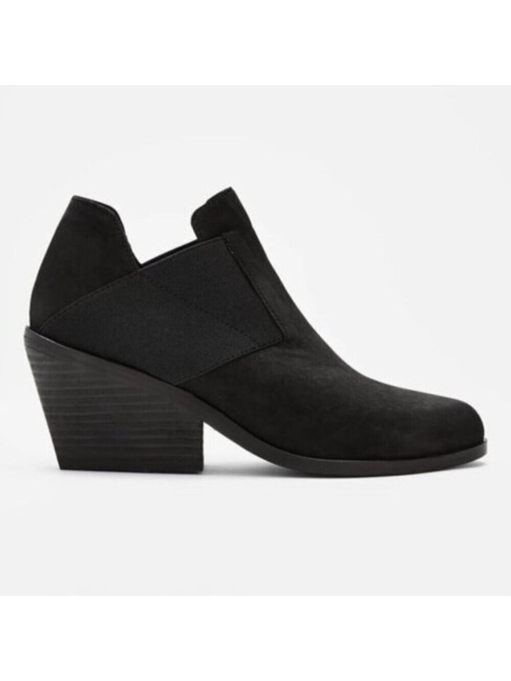 Eileen Fisher Black Even Tumbled Nubuck Bootie